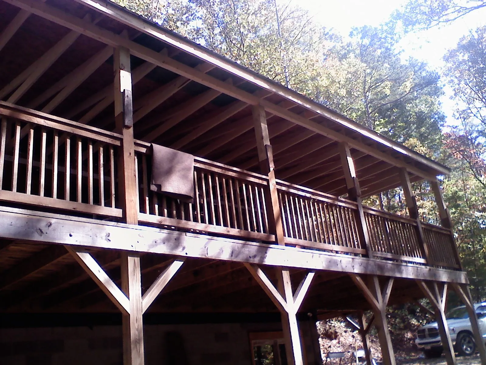 Timber framing under a new elevated porch and deck — Roof Leak Repair in Milltown by Roofing Brothers